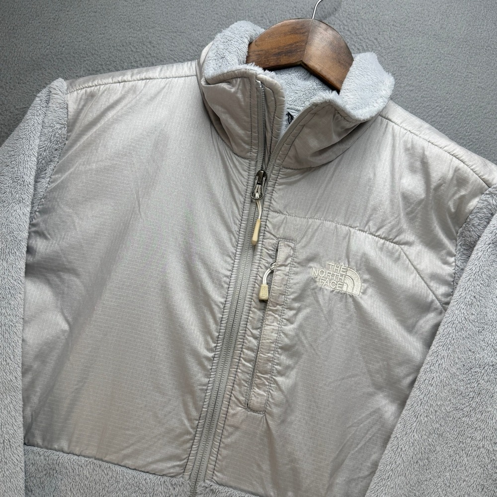 The North Face Denali Fleece Jacket Womens L Gray Polartec Nylon Full Zip Coat